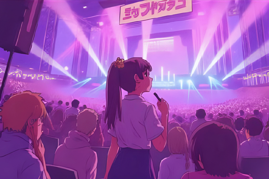推し活　ライブ遠征する女の子